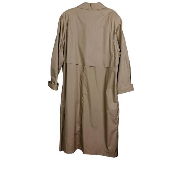 THE TOTES COAT Women's Vintage 80s Tan Button Up Rain Trench Coat Pockets Sz 18½ - Picture 2 of 13